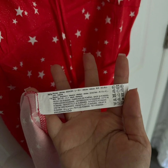 Zara SATIN EFFECT STAR DRESS  size XL - Picture 8 of 11